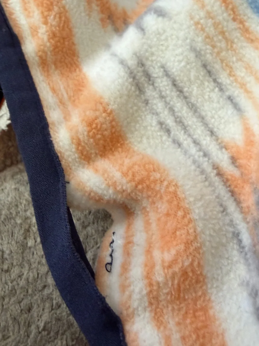 Cinch Women's Striped Zip-Up Pullover in Cream, Blue & Yellow - Picture 3 of 3